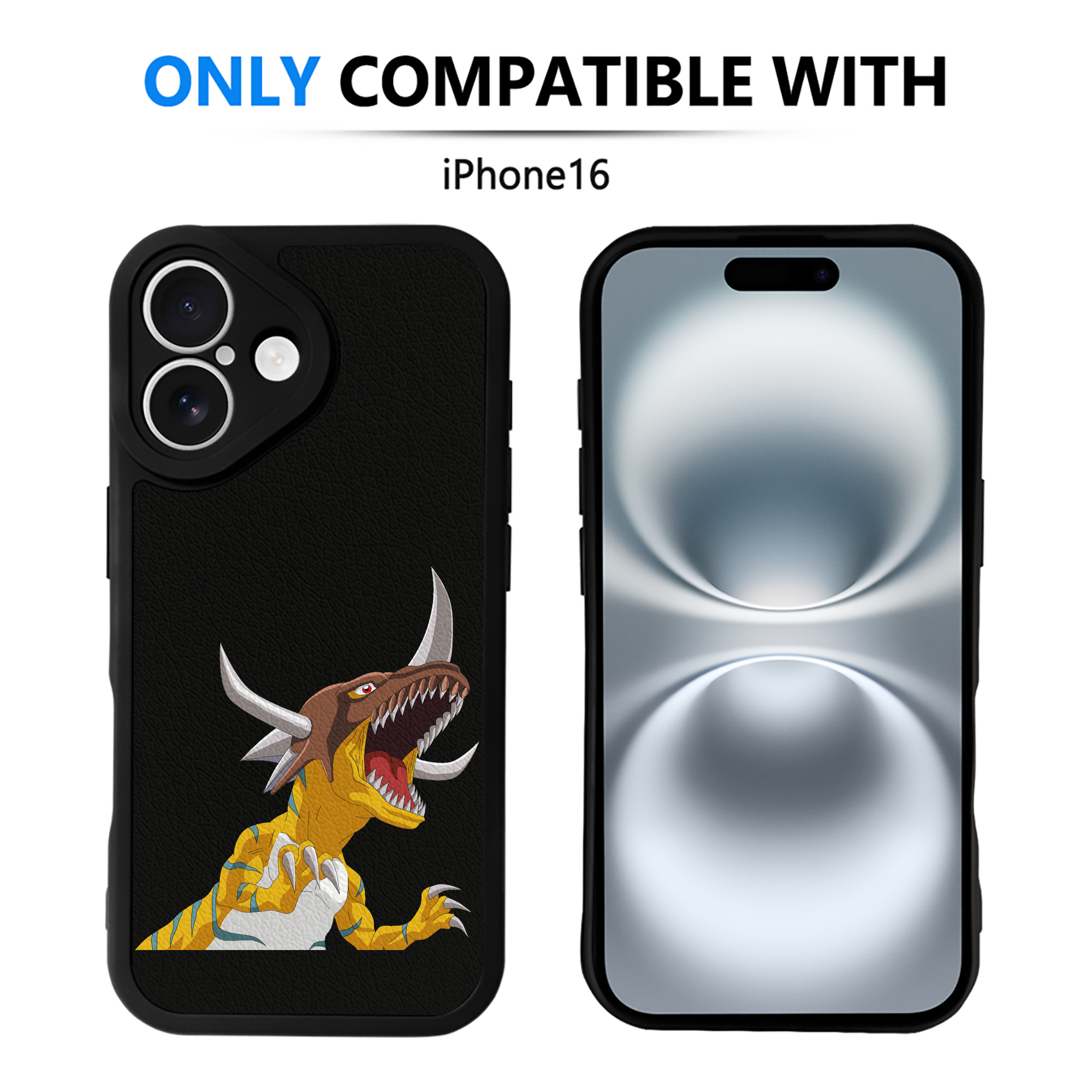 （画像用） Digimon デジタルモンスター/デジモン 【iPhone 16シリーズ対応】シリコンスマホケース（レザー調） 材質：シリコン